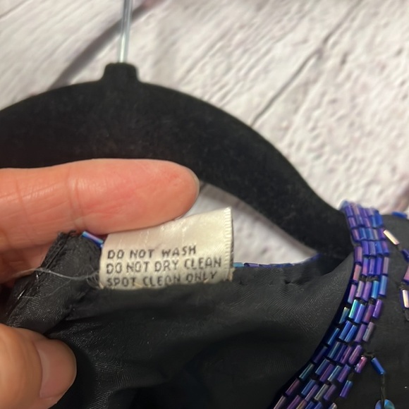 Cocktail dress. Denise Elle Size Black color with blue sequins all over dress - Picture 6 of 9